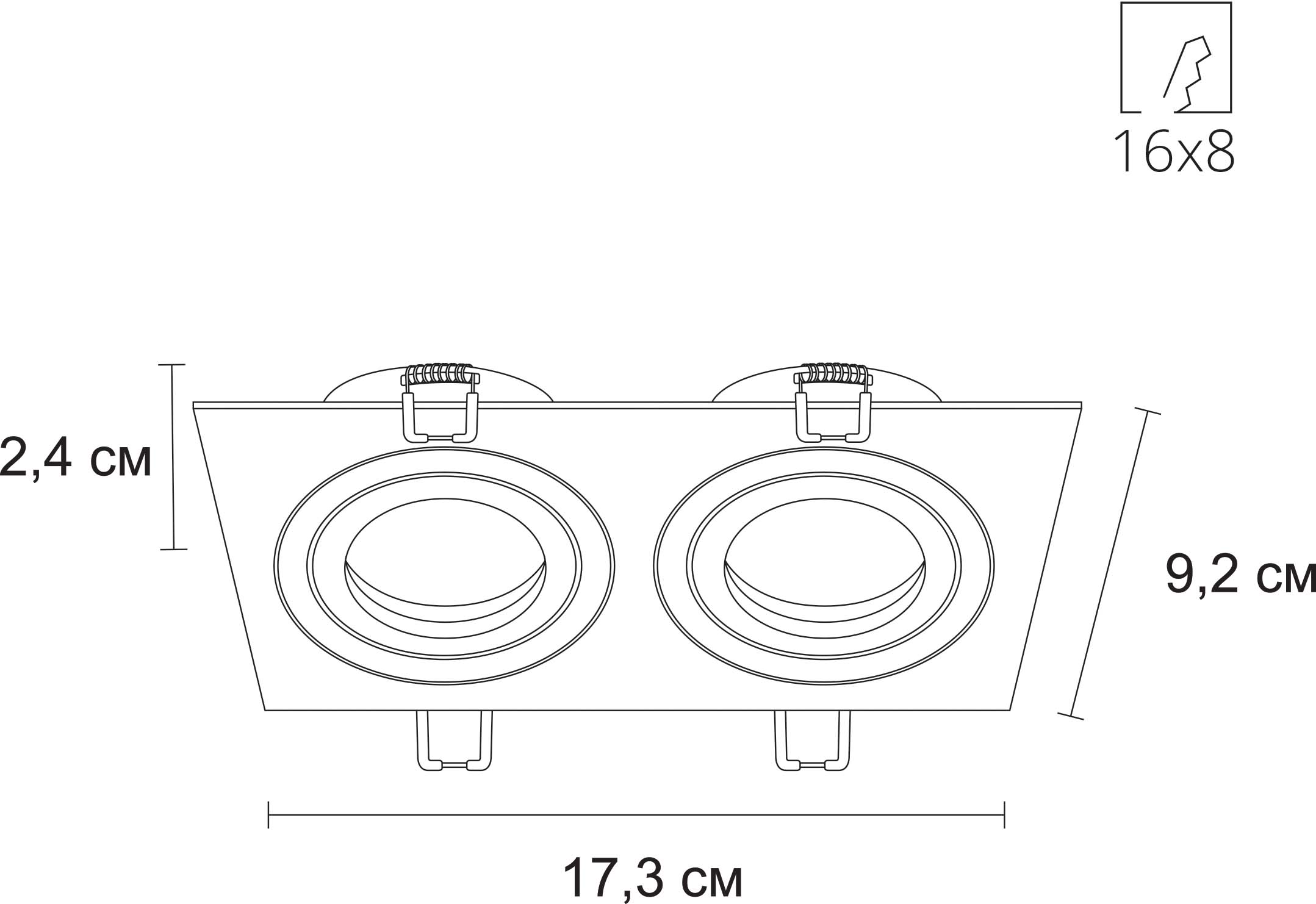 Точечный встраиваемый светильник ARTE LAMP TARF A2168PL-2BK