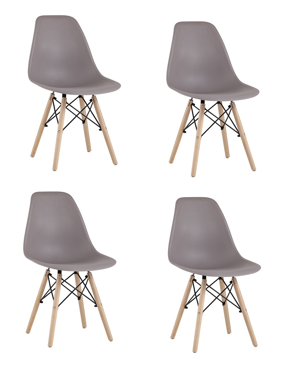 Комплект стульев Eames Style DSW темно-серый x4