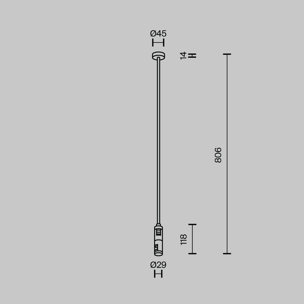 Крепление потолочное Long Maytoni Flarity TRA159C-D1-B