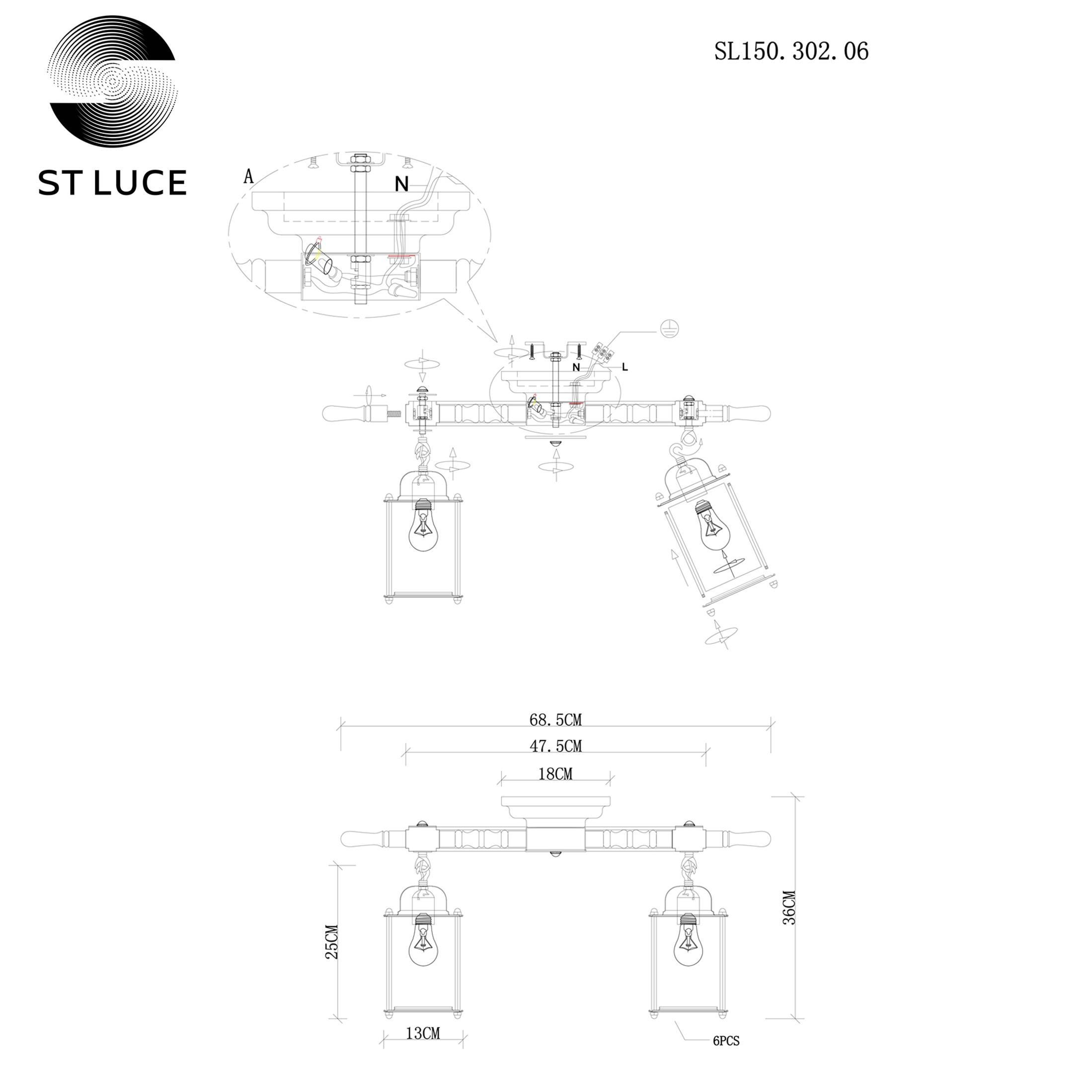 Накладная люстра ST LUCE VOLANTINO SL150.302.06