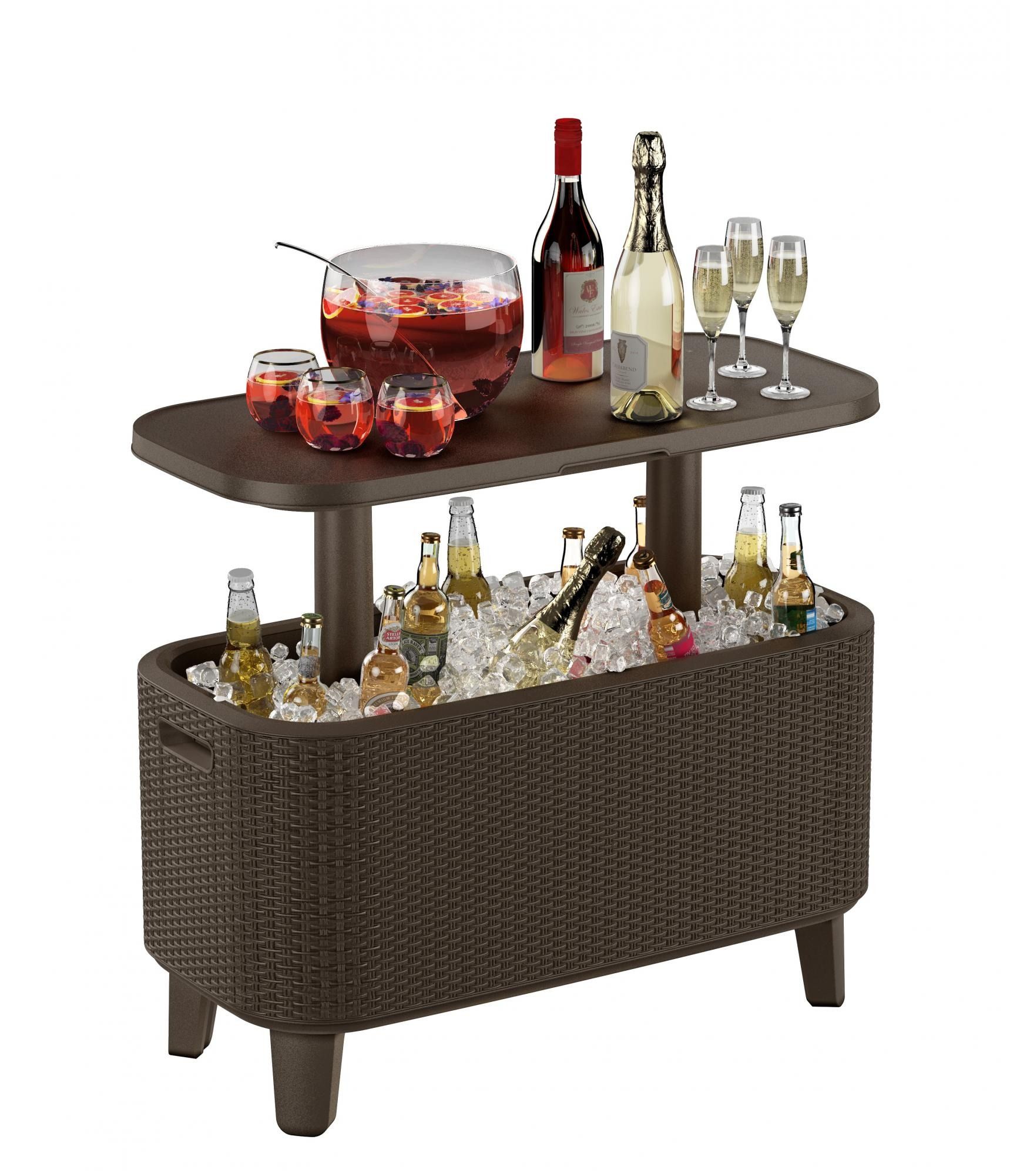 Стол пластиковый Bevy Bar Large Cool Bar Rattan коричневый