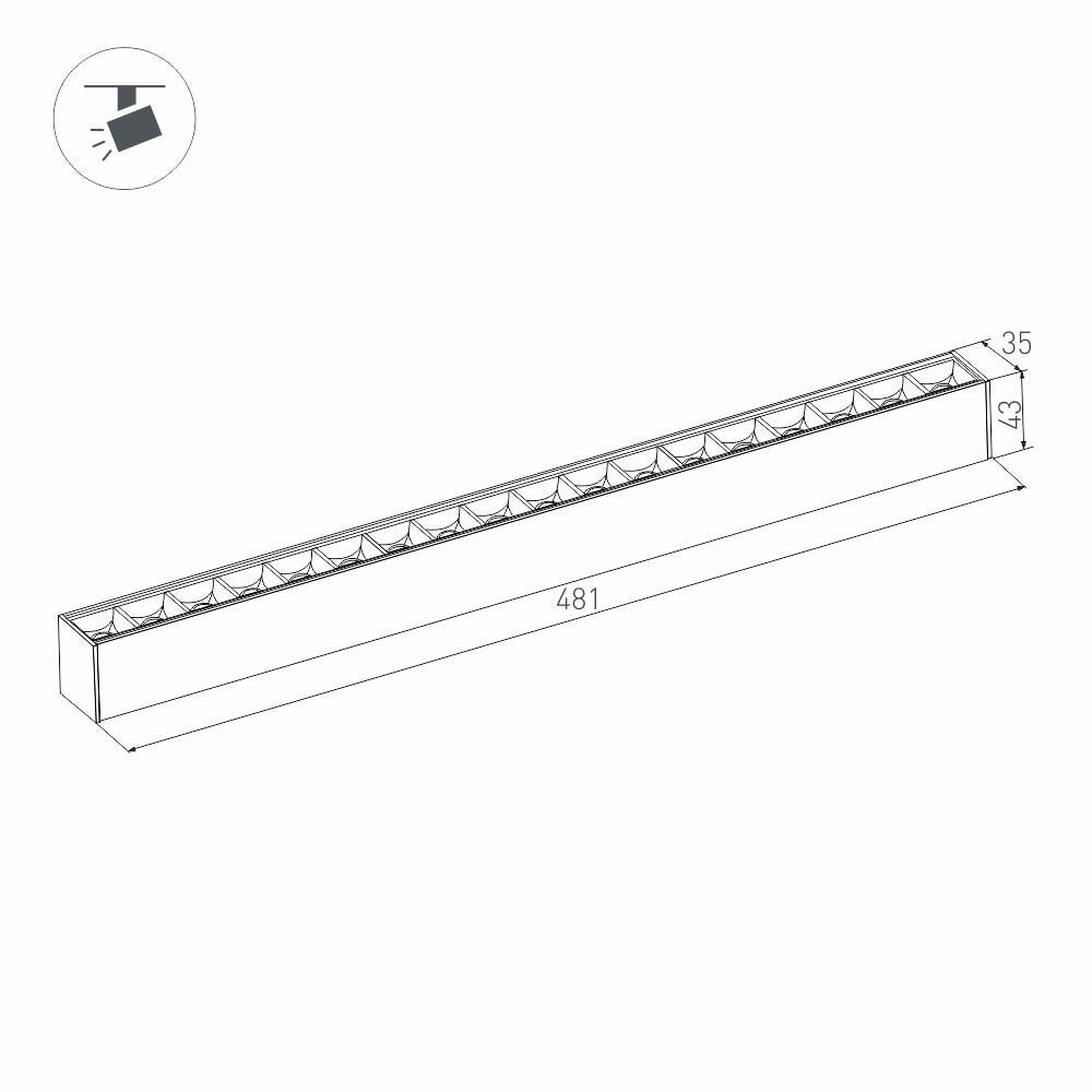 Светильник Arlight MAG-LASER-45-L480-18W Warm3000 (BK)