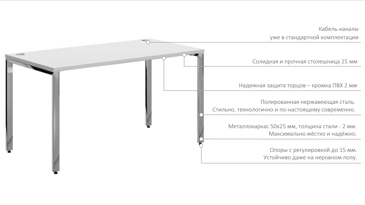 Стол письменый XTEN GLOSS XGST 127.1