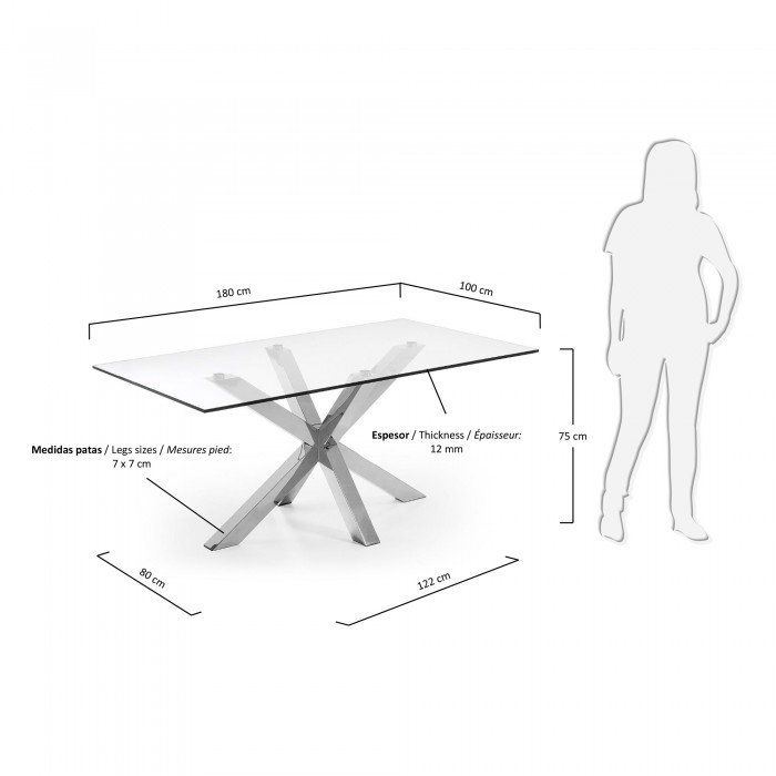 Обеденный стол La Forma Arya 180х100 стеклянный