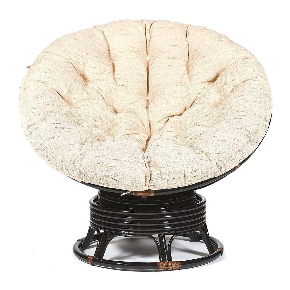 Кресло-качалка PAPASAN 23/01 W с подушкой Antique brown ткань старт