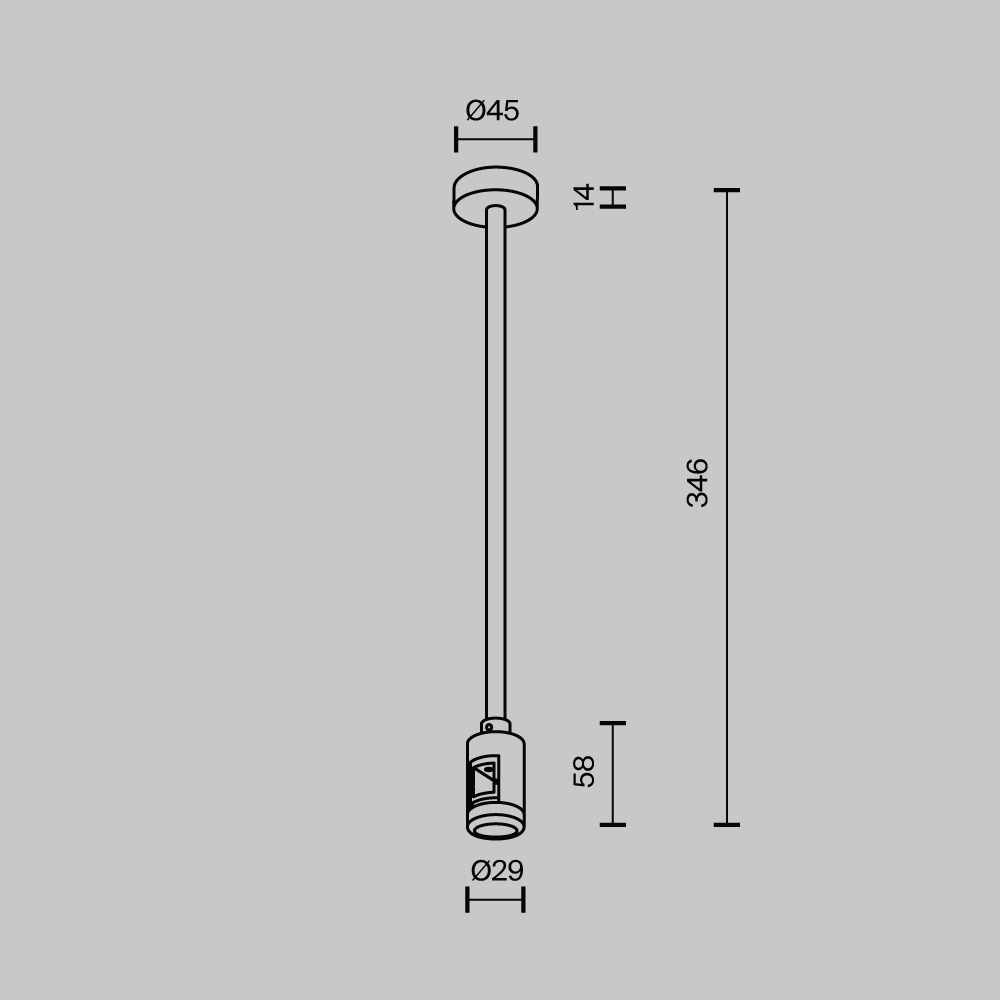 Крепление потолочное Medium Maytoni Flarity TRA158C-S1-B