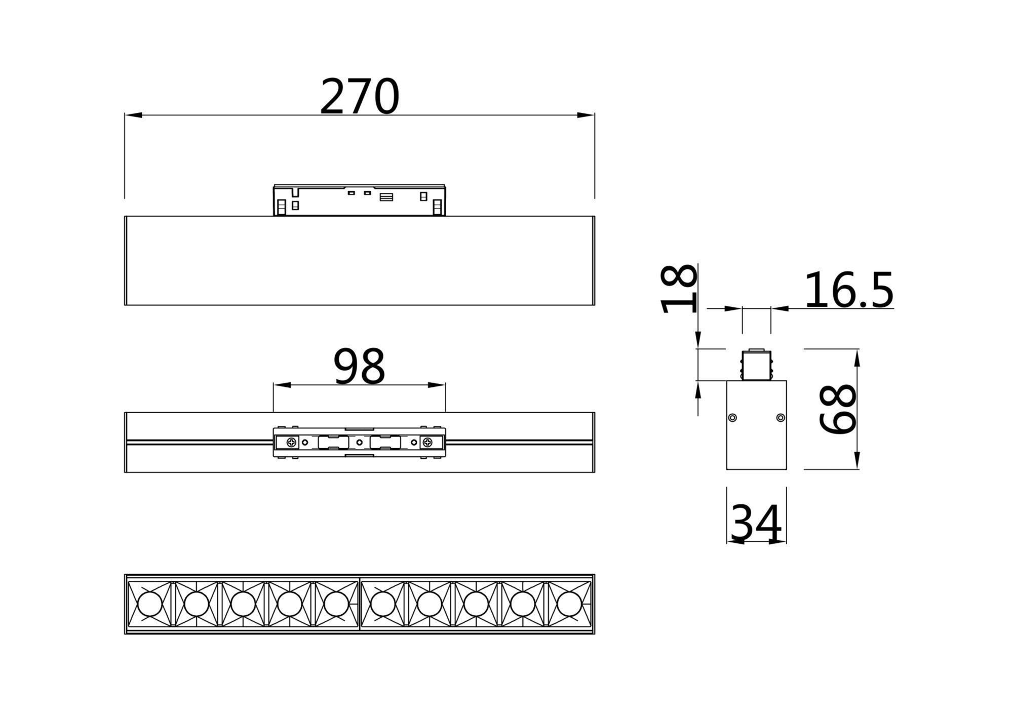 Светильник для магнитного шинопровода Maytoni Technical Points TR014-2-20W4K-B