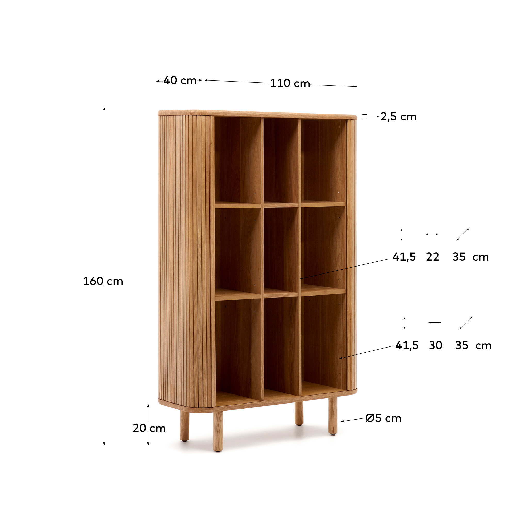 Буфет La Forma Mailen 2 дверцы шпон ясеня натуральная отделка 110 x 140 см 178202