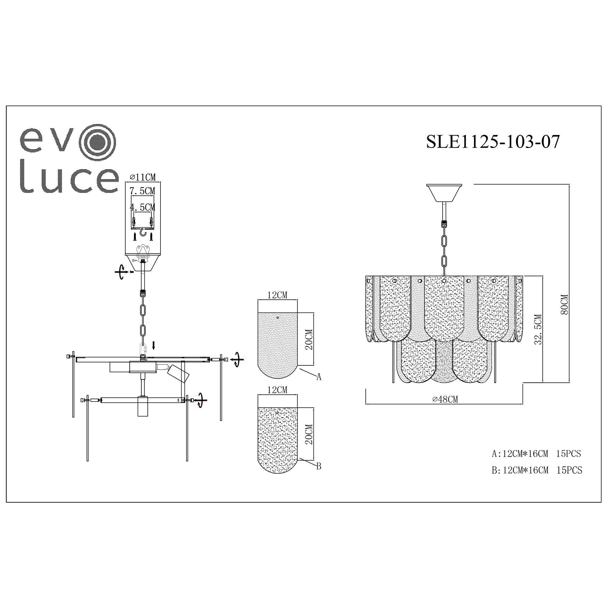 Подвесная люстра EVOLUCE ERZO SLE1125-103-07