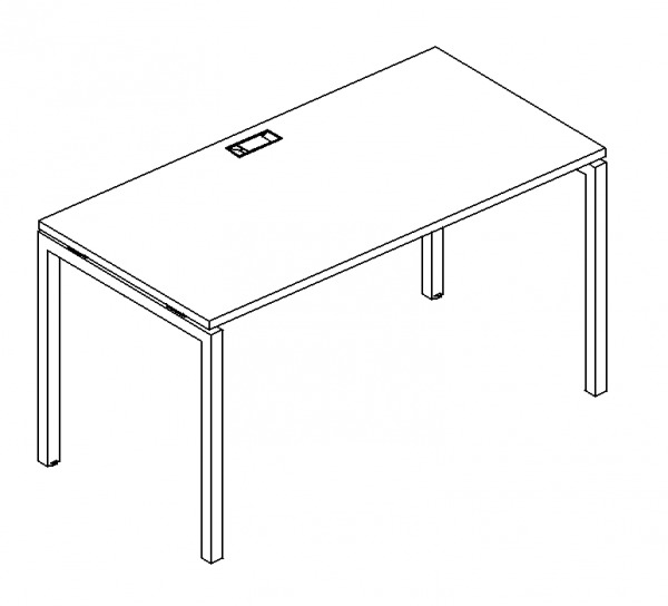 Стол письменный 80х60 на металлокаркасе Юнитекс DUE А4 2 001