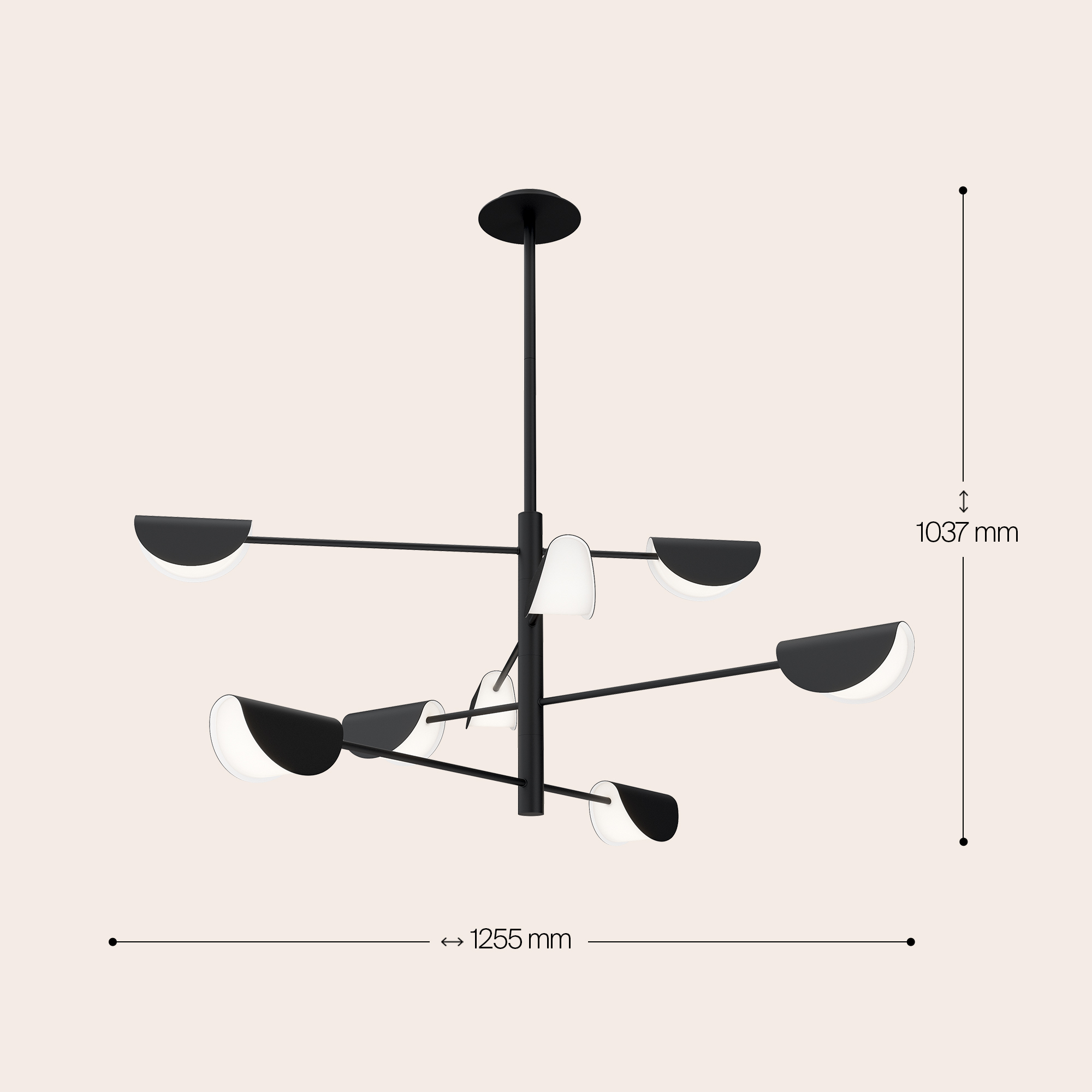 Люстра на штанге Maytoni Technical Mollis MOD126PL-08B