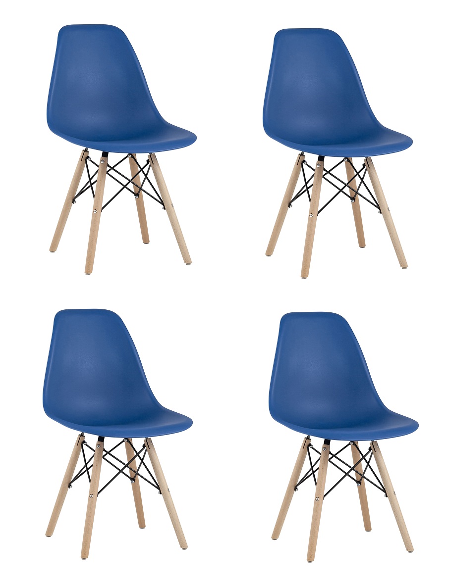 Комплект стульев Eames Style DSW синий x4 шт