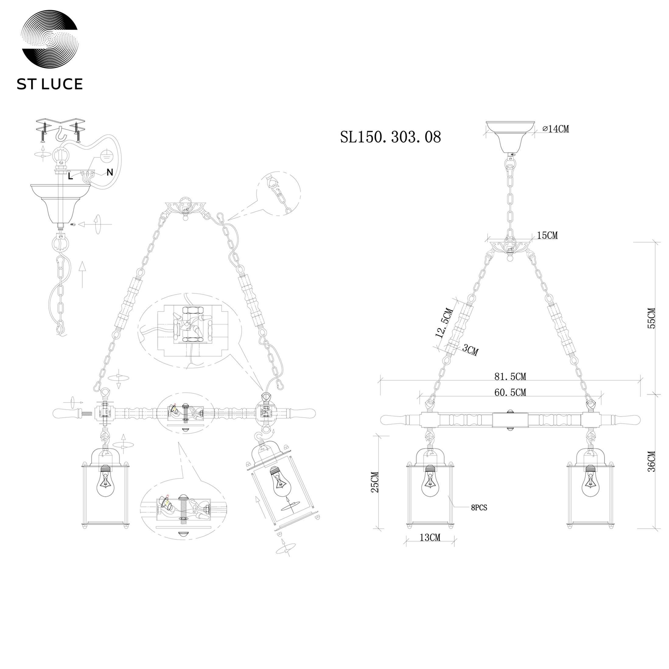 Подвесная люстра ST LUCE VOLANTINO SL150.303.08