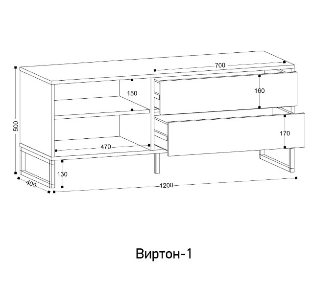 Тумба под ТВ Виртон 1 винтерберг