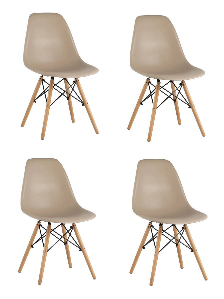 Комплект стульев Eames DSW бежево-серый x4 шт