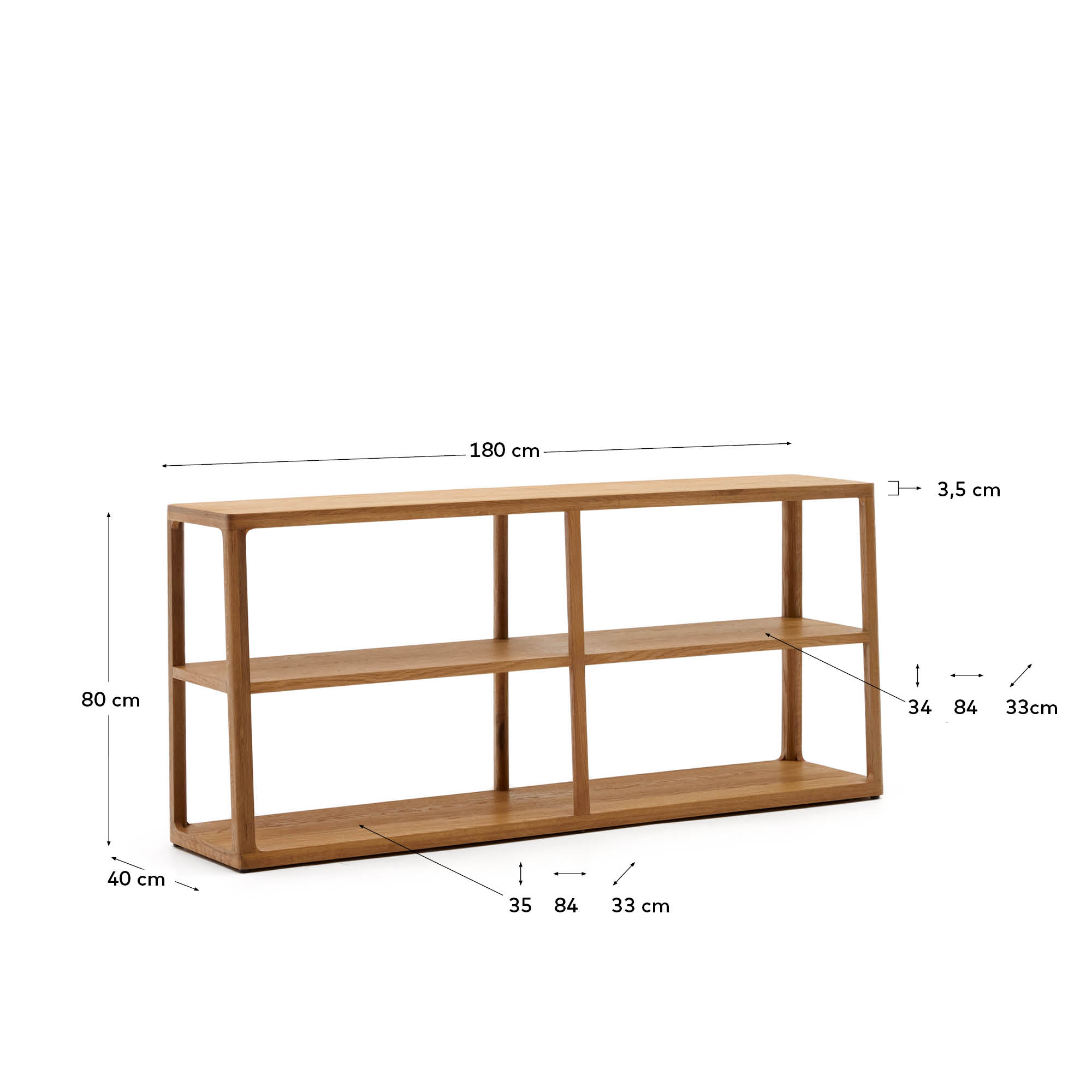 Стеллаж La Forma Maymai массив дуба 180 x 81 см 178258