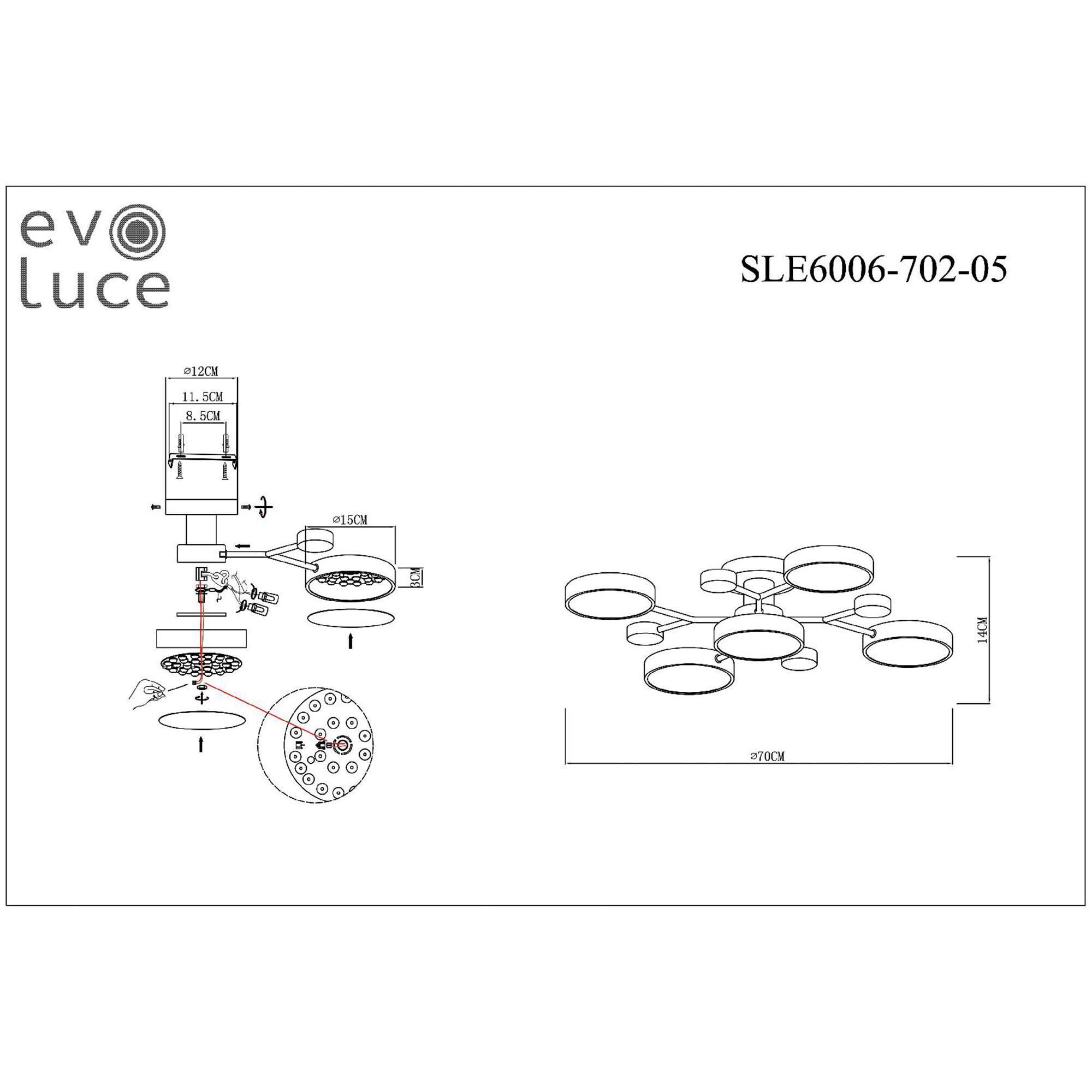 Люстра на штанге EVOLUCE FAEMA SLE6006-702-05