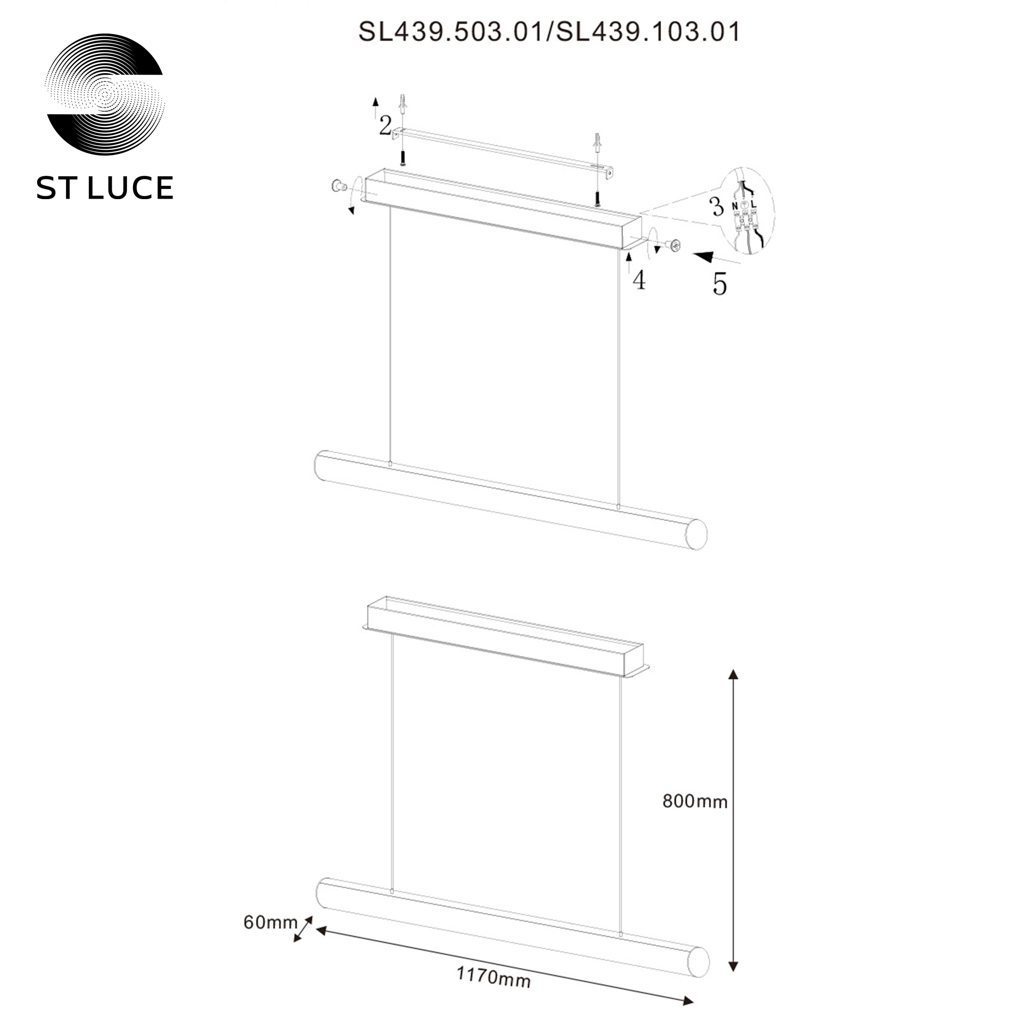 Подвесной светильник ST LUCE BACHETA SL439.503.01