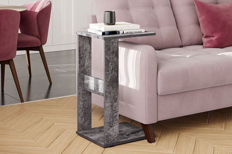 Стол журнальный Флинт Silva НМ 011.68 Х цемент темный
