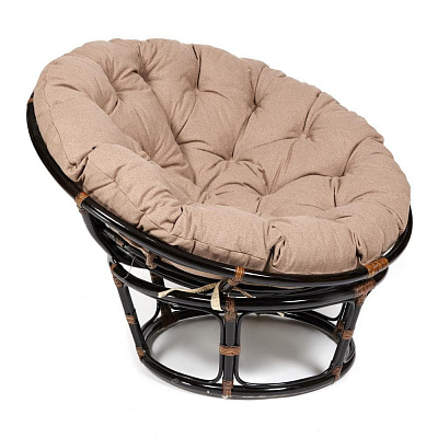 Кресло PAPASAN 23/01 W с подушкой Antique brown экошерсть коричневый