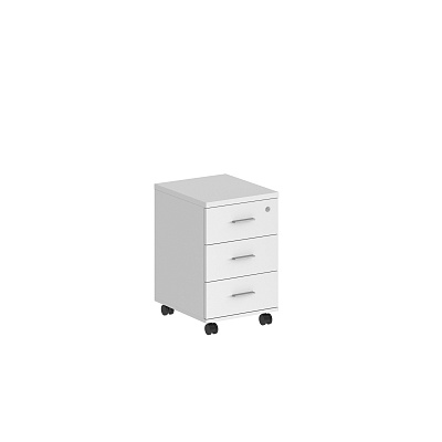 Тумба мобильная NORDEN Сигма с 3 ящиками / с замком (404х460х619) SG.611.WH.WH